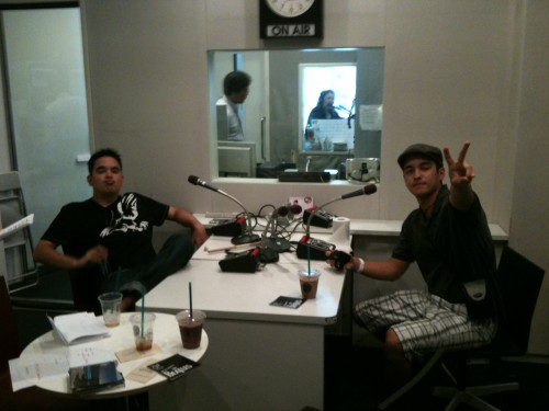 "N" and "A" relaxing at InterFM studios in Roppongi