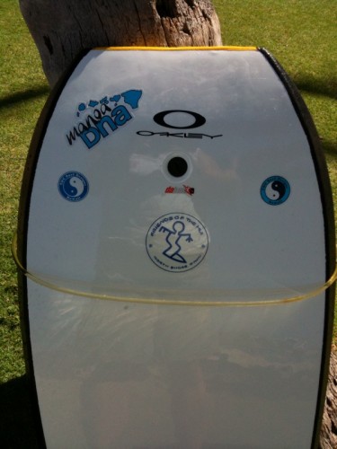 Friend Leland's bodyboard w/ MDNA sticker - cool!