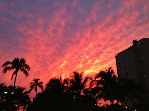 Vog Sunset in Waikiki