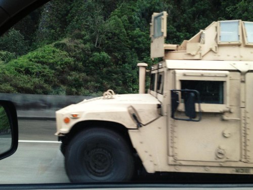 An armored patrol was training on the H3!