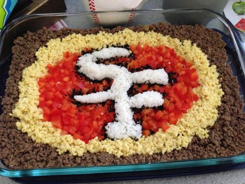As a tribute to the Super Bowl contendors, Nick's friend created a 49er rice dish!