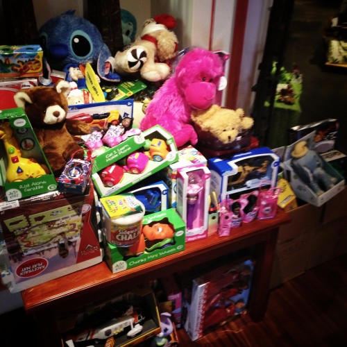 The toys have started to arrive in the store!  Donations are coming in from all over the world!